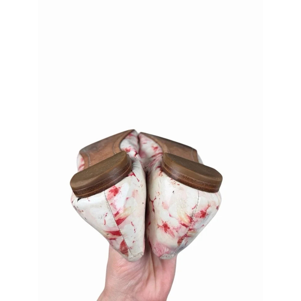Alice &‎ Olivia Hudson Patent Leather Floral Cherry Blossom Women's Ballet Flats